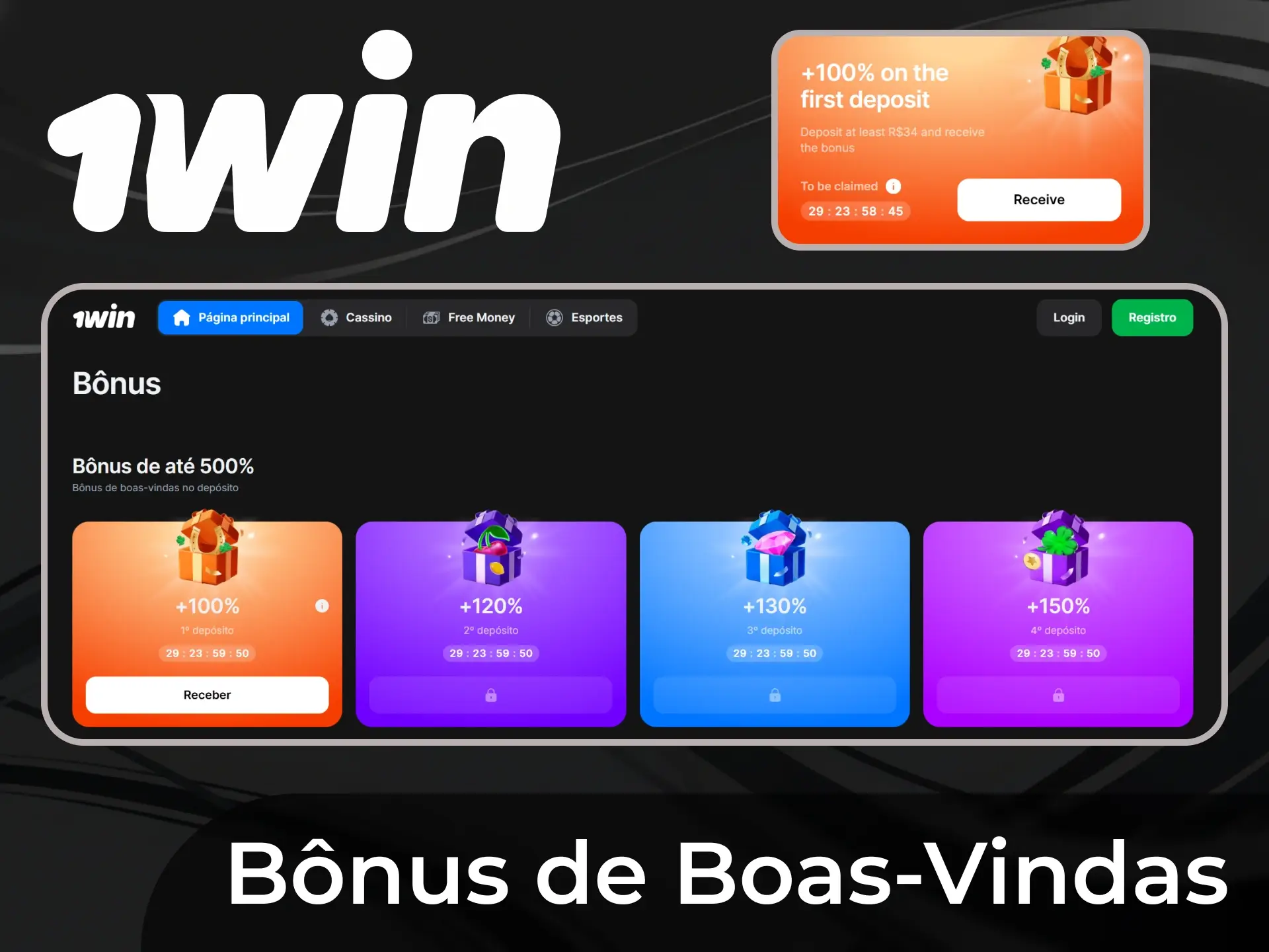 Registre-se no 1win Casino e receba um bônus de boas-vindas logo após seu primeiro depósito.